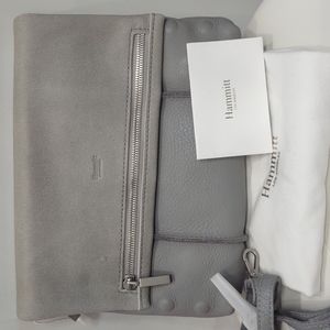 HAMMITT VIP E Drizzle Gray Clutch Convertible Detachable Strap Crossbody Purse